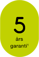 Op til 5 års garanti Op til 5 års garanti