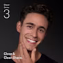A man smiling, touching his shaven face. Text reads: 'Shaver Series 3. Close & Clean Shave.'