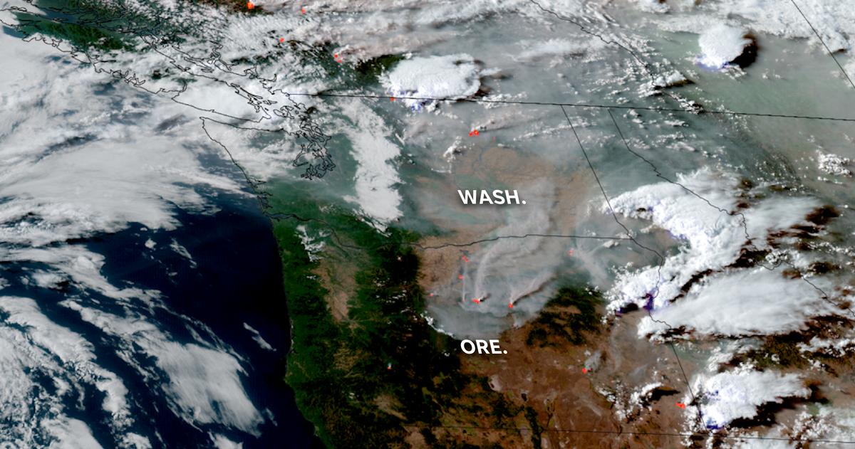 Washington, Oregon battles fast-moving wildfires. Maps track path