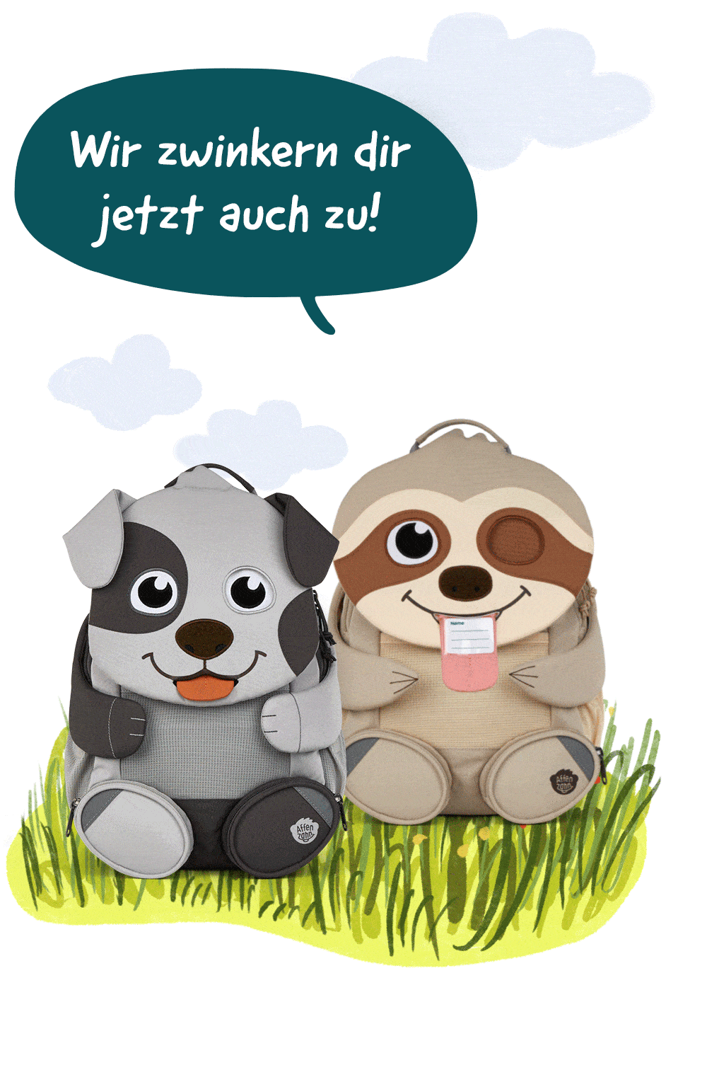 affenzahn-fruehling-sommer-kollektion-2026-kindergartenrucksack-zwinkerndes-auge