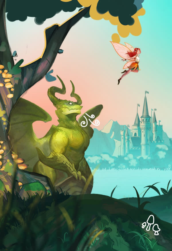 ergobag-teaser-card-zubehoerwelten-maerchen-drache-fee-einhorn-prinzessin-schloss