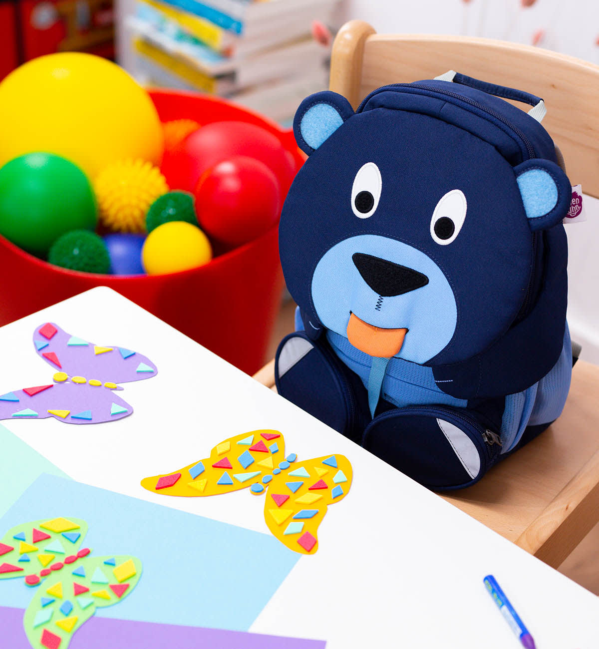 Affenzahn-Kindergartenstart-Bär-Schmetterling-Bastelecke    