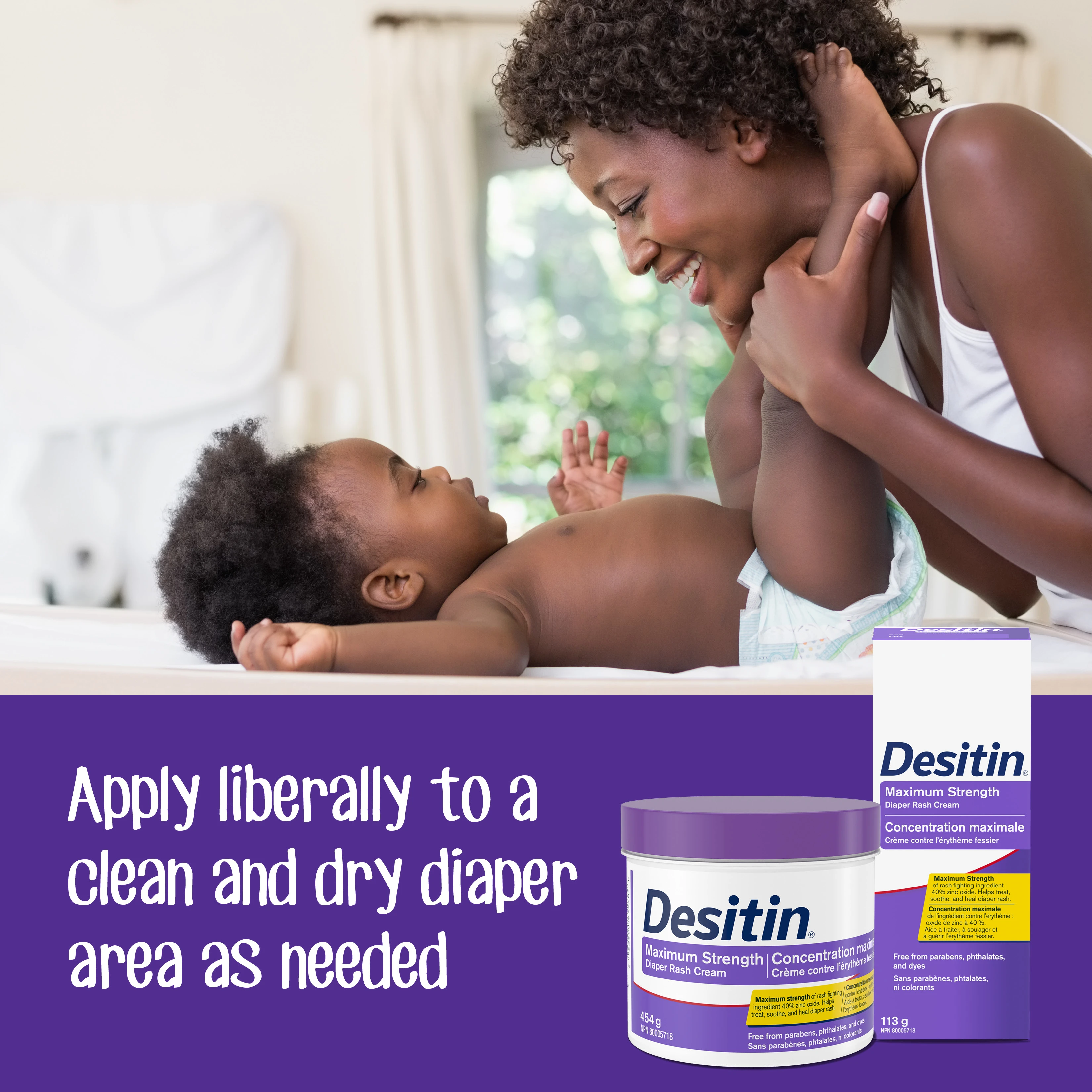 Alt Tag: Side shot of Desitin® Maximum Strength Diaper Rash Cream , 454 g jar