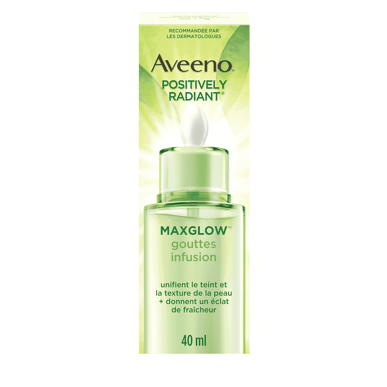 Sachet de 40 ml des gouttes infusion AVEENO® POSITIVELY RADIANT® MAXGLOWMC