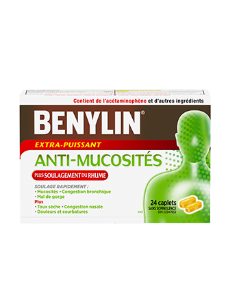 Benylin Extra-puissant Anti-mucosités Plus Soulagement du rhume, 24 caplets