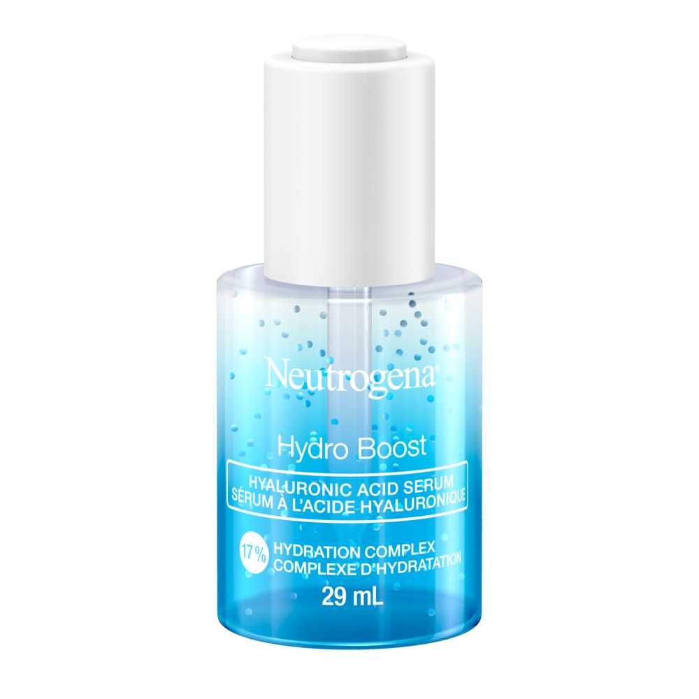 Vue de face du sérum à l’acide hyaluronique NEUTROGENA® Hydro Boost, bouteille de 29 ml