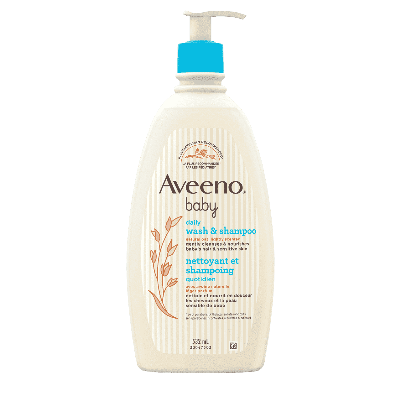 Flacon de 532 ml du gel pour cheveux et corps AVEENO® Baby 