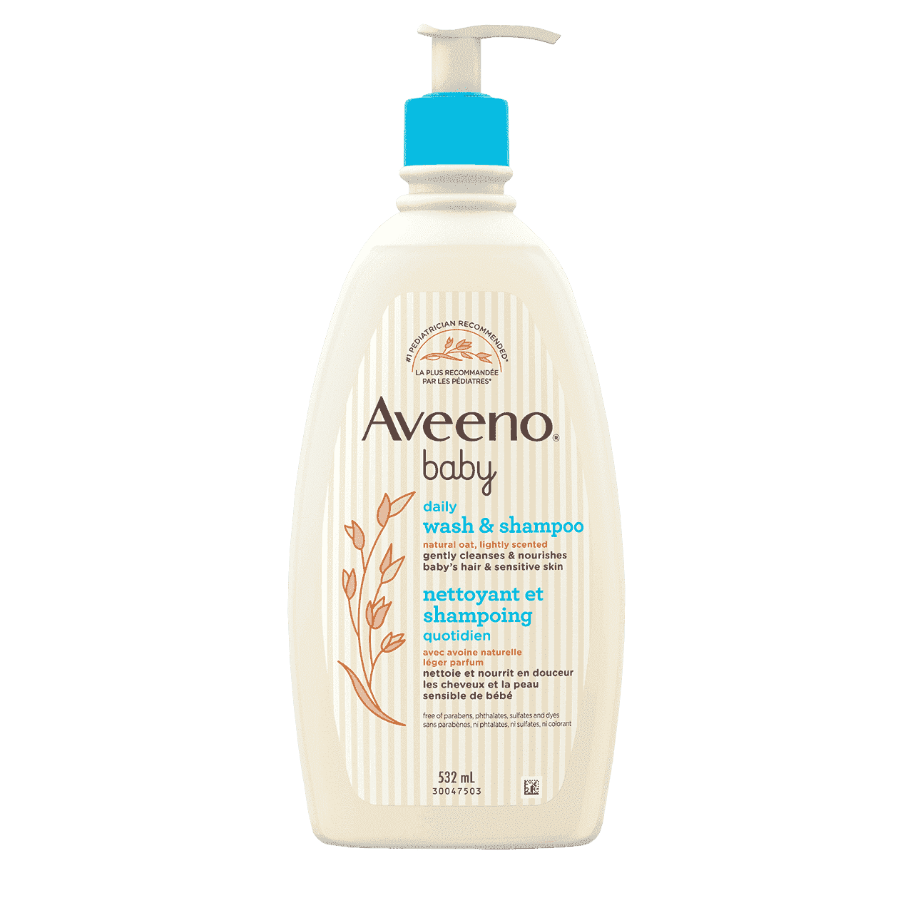 Flacon de 532 ml du gel pour cheveux et corps AVEENO® Baby 