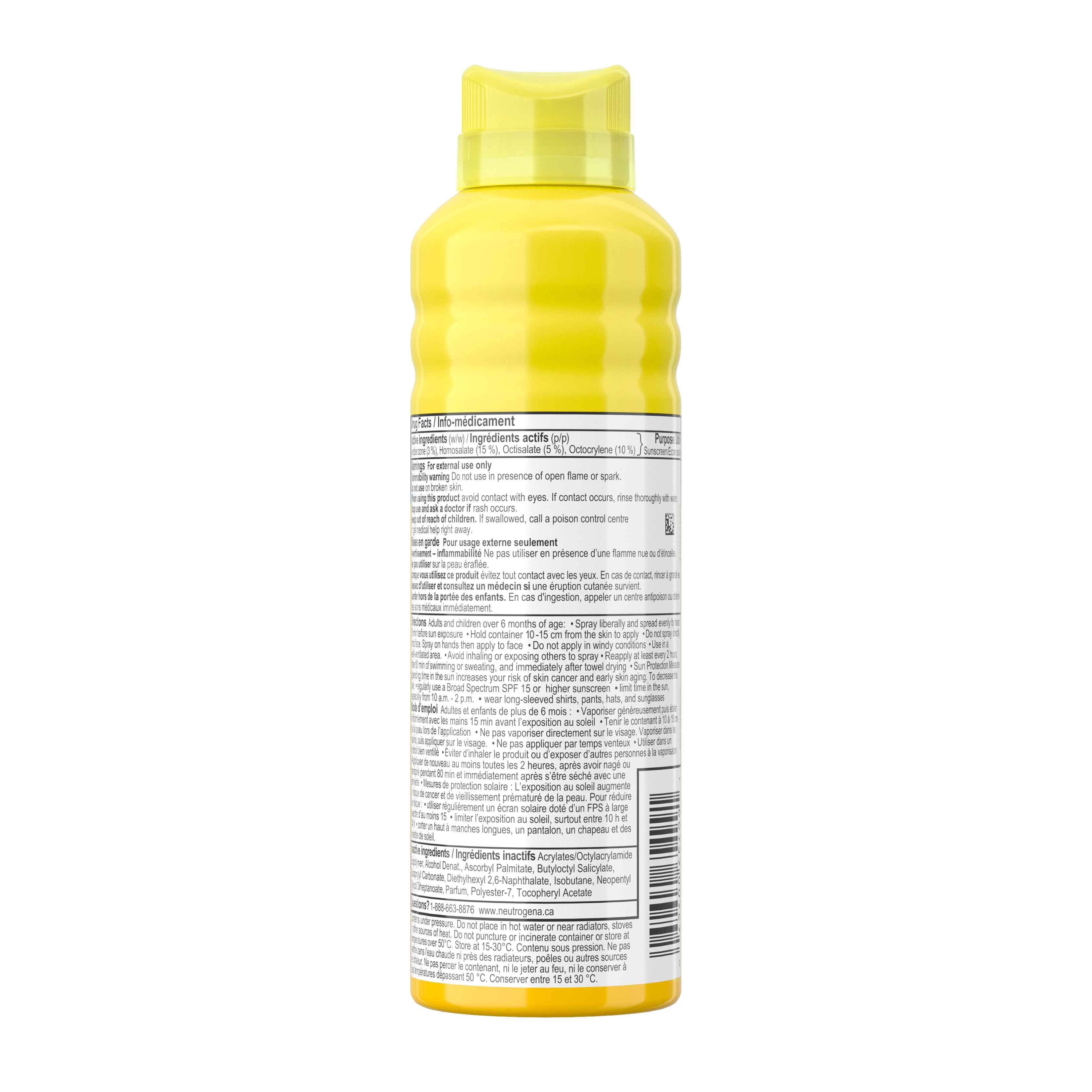 Back shot of NEUTROGENA® Kids Sunscreen Spray SPF 70 Spray , 184g bottle