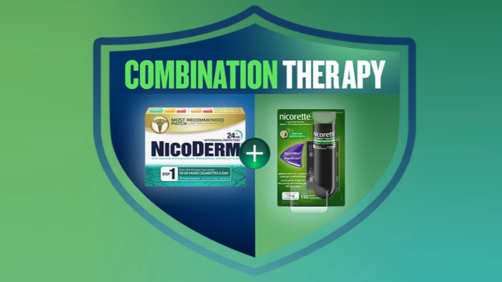 Quit Smoking Combination Therapy with NICODERM Patch & NICORETTE QuickMist