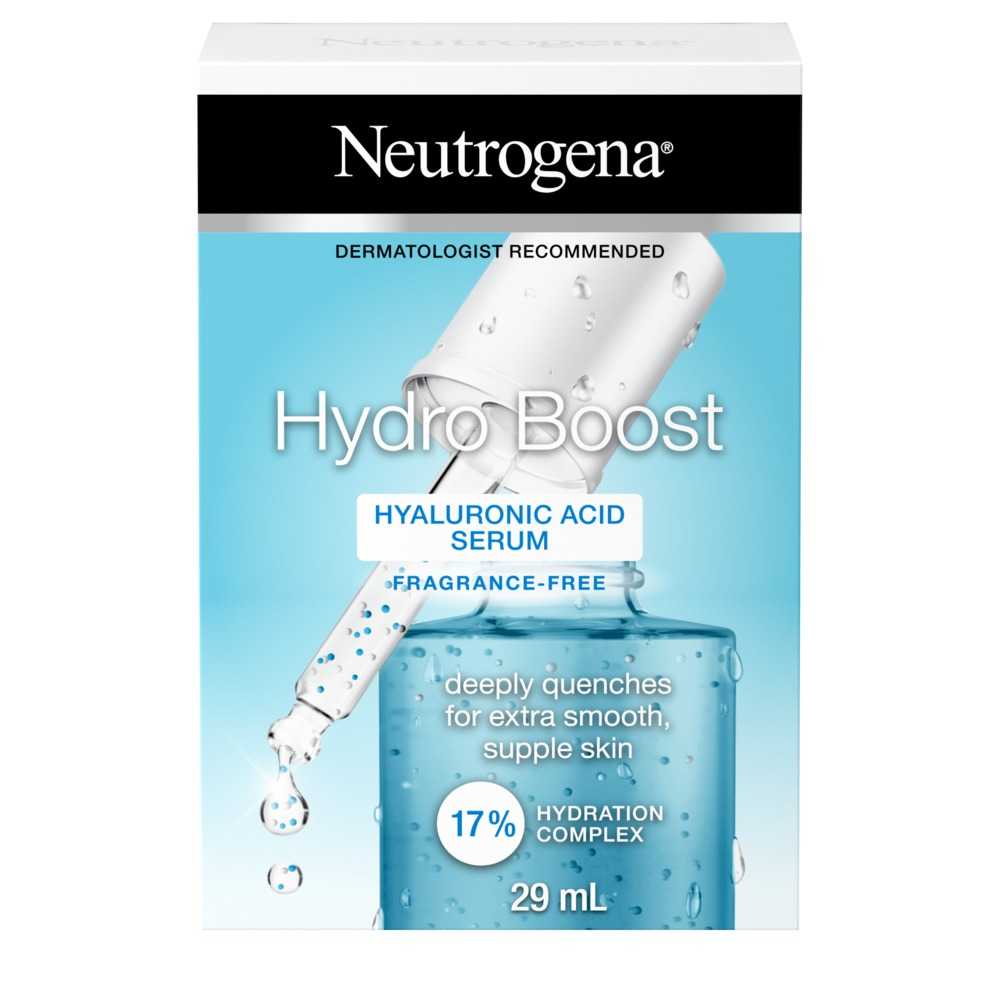 Front shot of NEUTROGENA® Hydro Boost Hyaluronic Acid Serum packaging