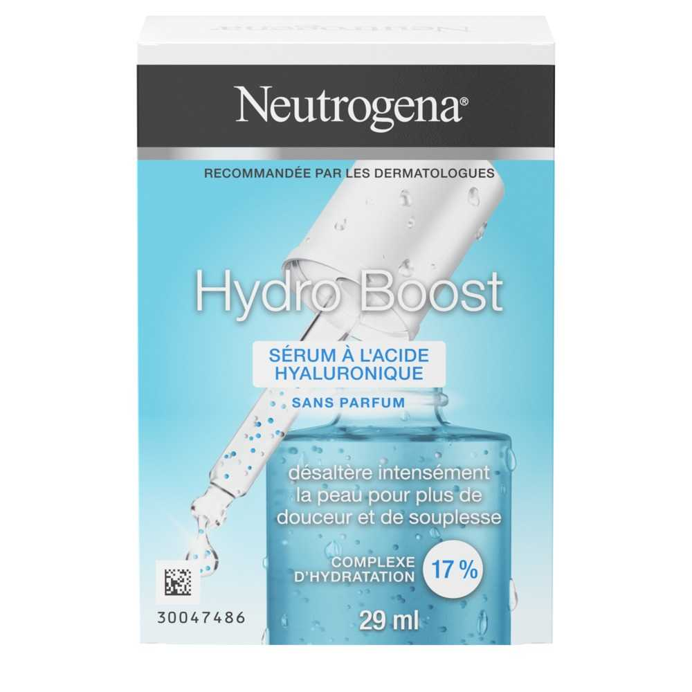 Vue de face de l’emballage du sérum à l’acide hyaluronique NEUTROGENA® Hydro Boost