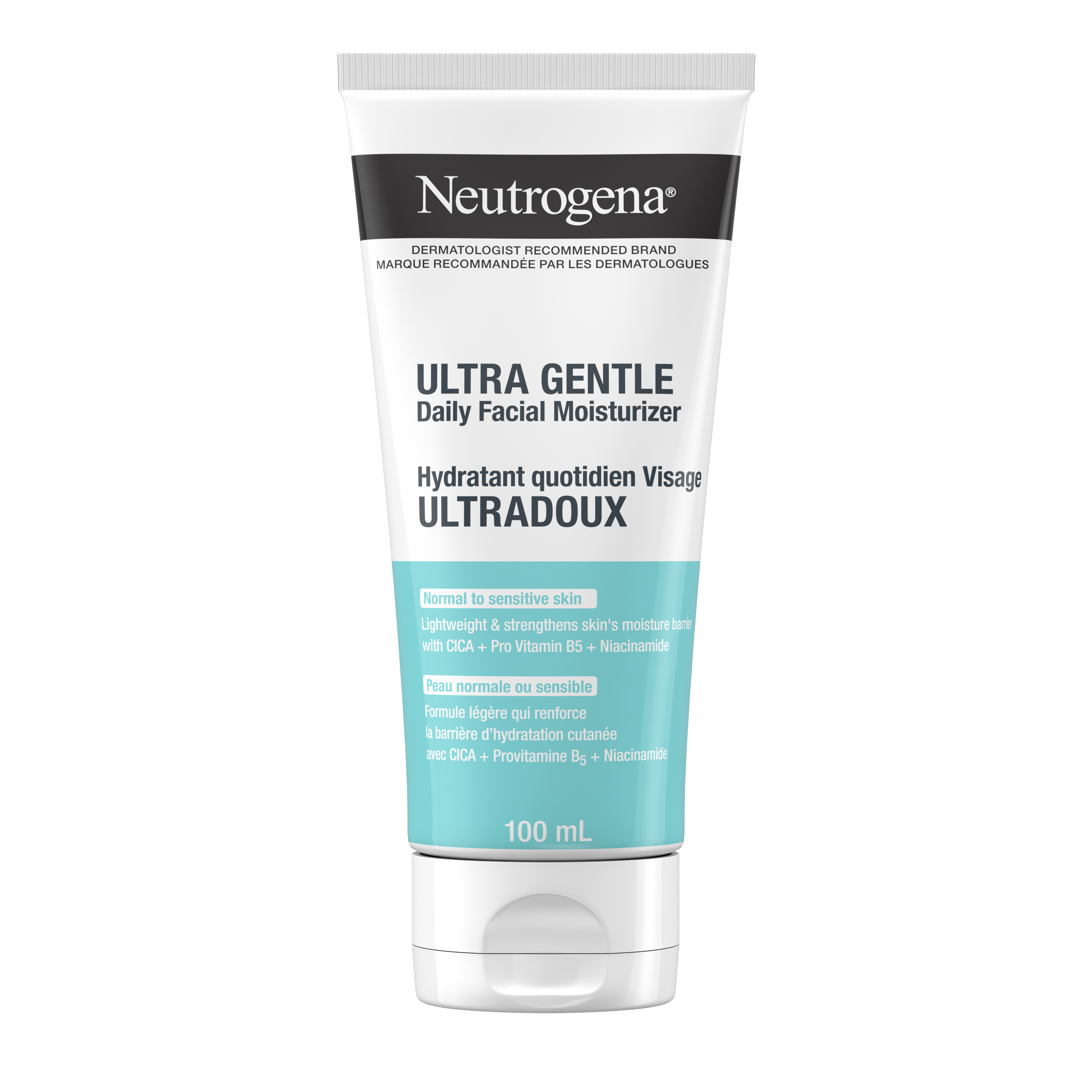 Front shot of Neutrogena® Ultra Gentle Moisturizer, 100mL squeeze tube