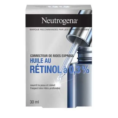 Huile au rétinol Neutrogena Correcteur de rides express, compte-gouttes, 30 ml