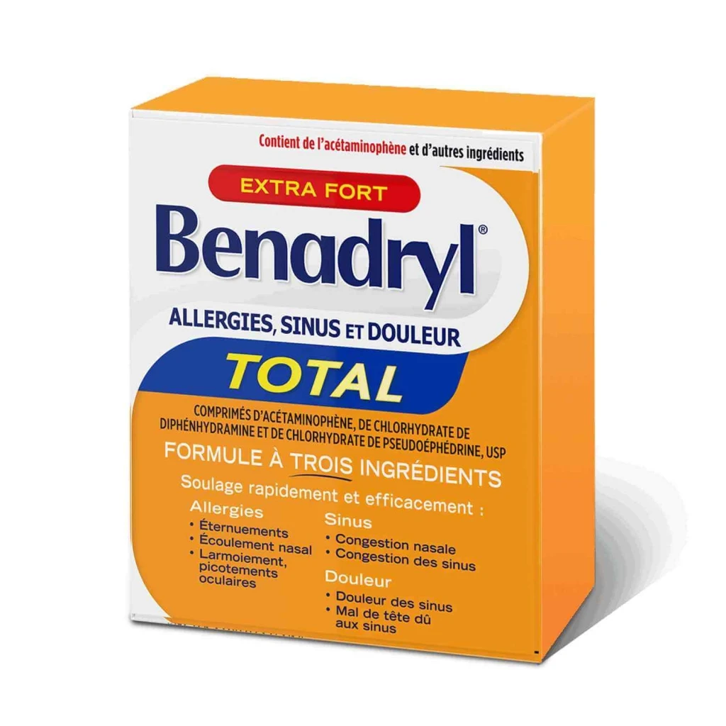 BENADRYL® TOTAL Extra fort Allergies et sinus