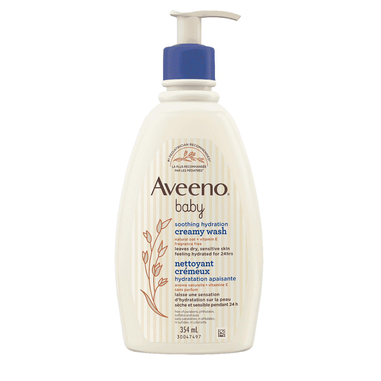 Flacon de 354 ml du nettoyant Aveeno Baby Hydratation apaisante