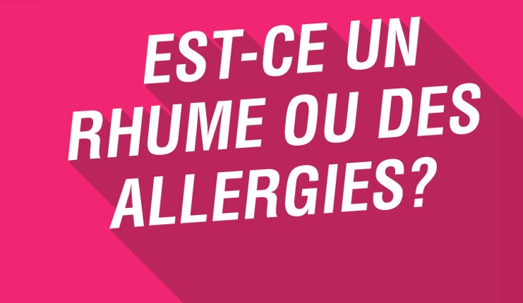 Illustration avec texte qui dit : Rhume ou allergies?