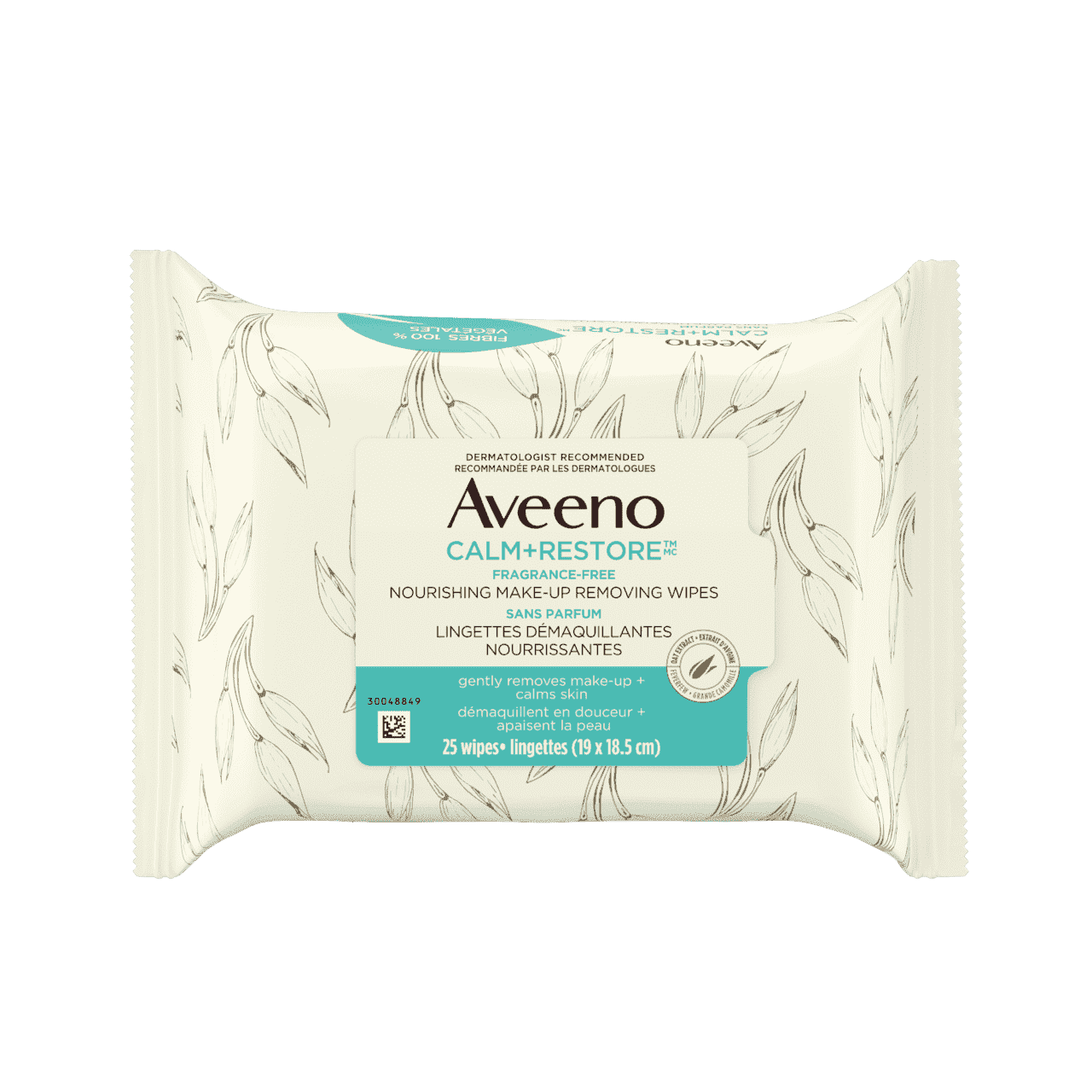 Pack of Aveeno® Calm + Restore wipe in 25ct