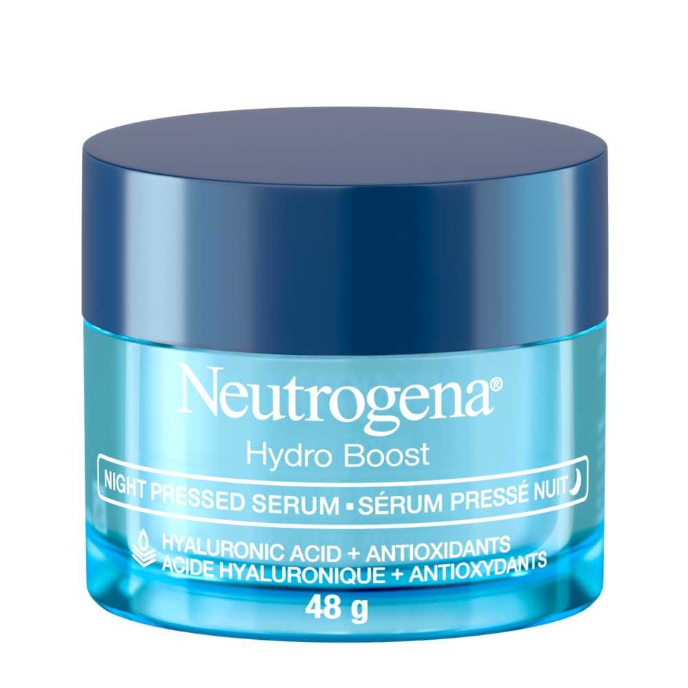 The front shot of NEUTROGENA® Hydro Boost Night Pressed Serum, 48g jar