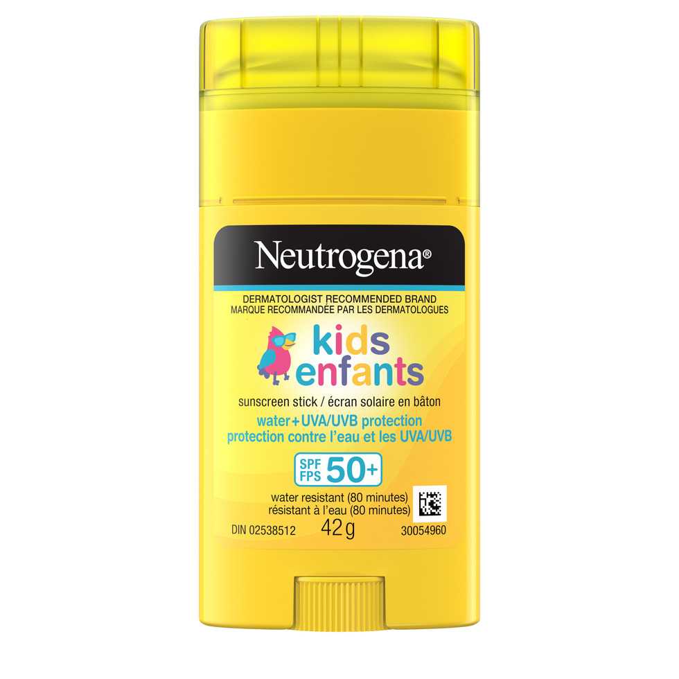 Vue de face de l’Écran solaire en bâton pour enfants Neutrogena®, FPS 50+