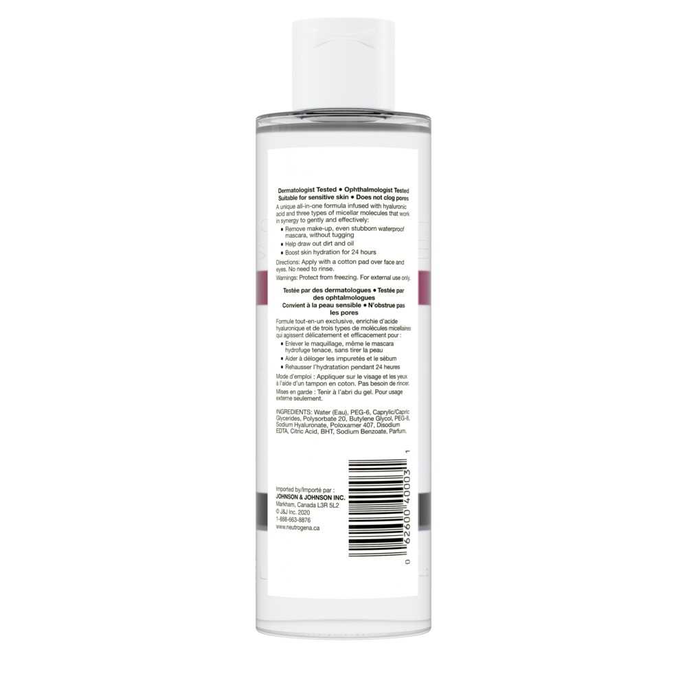 Back shot of NEUTROGENA® Hydro Boost Micellar Water, 400mL