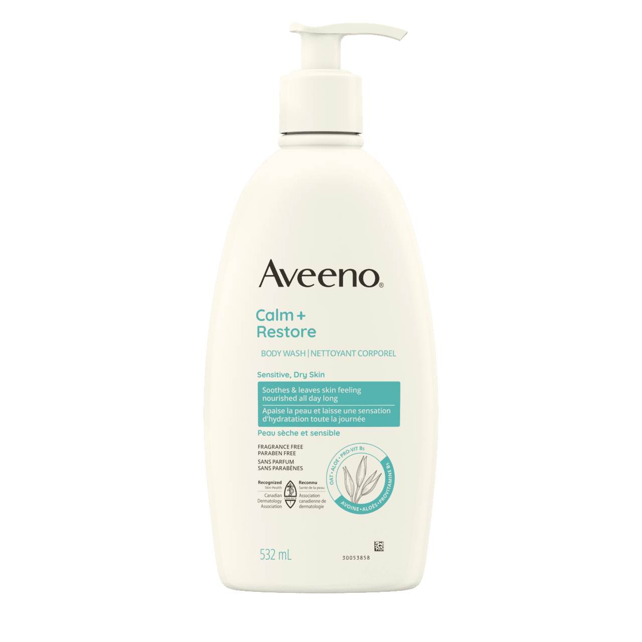 Flacon-pompe de 532 ml de nettoyant corporel AVEENO® Calm + Restore