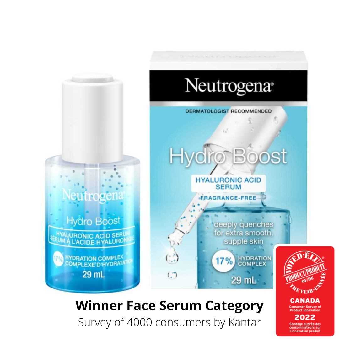 Neutrogena Hydro Boost Hyaluronic Acid Serum. Product of the Year™ 2022.