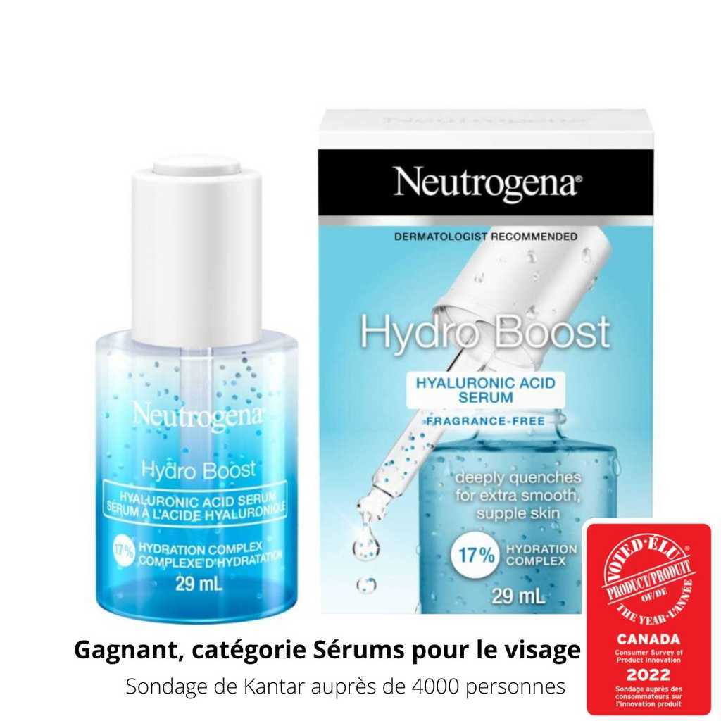 Neutrogena Hydro Boost Sérum à l’acide hyaluronique. Produit de l’année™ 2022.