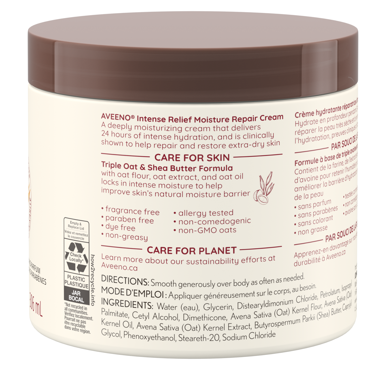Back Shot of AVEENO® Intense Relief Moisture Repair Cream