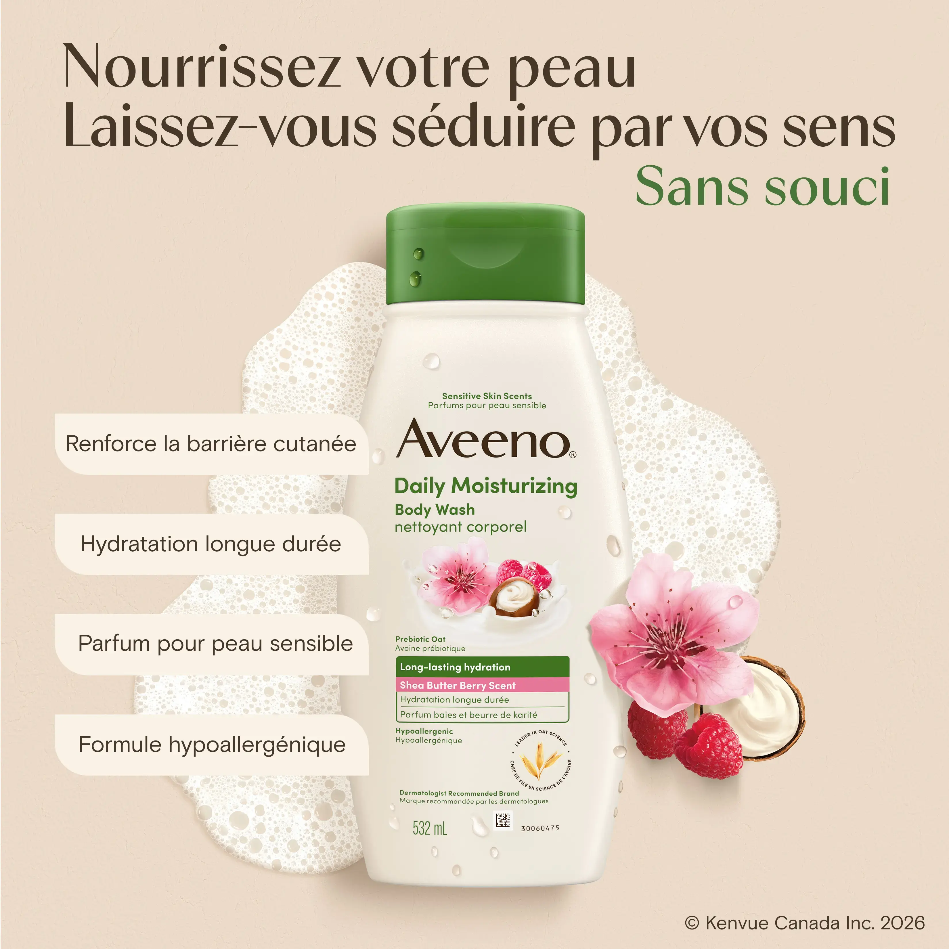 AVEENO Daily MoisturizingMC Body Wash Shea Butter Berry Scent