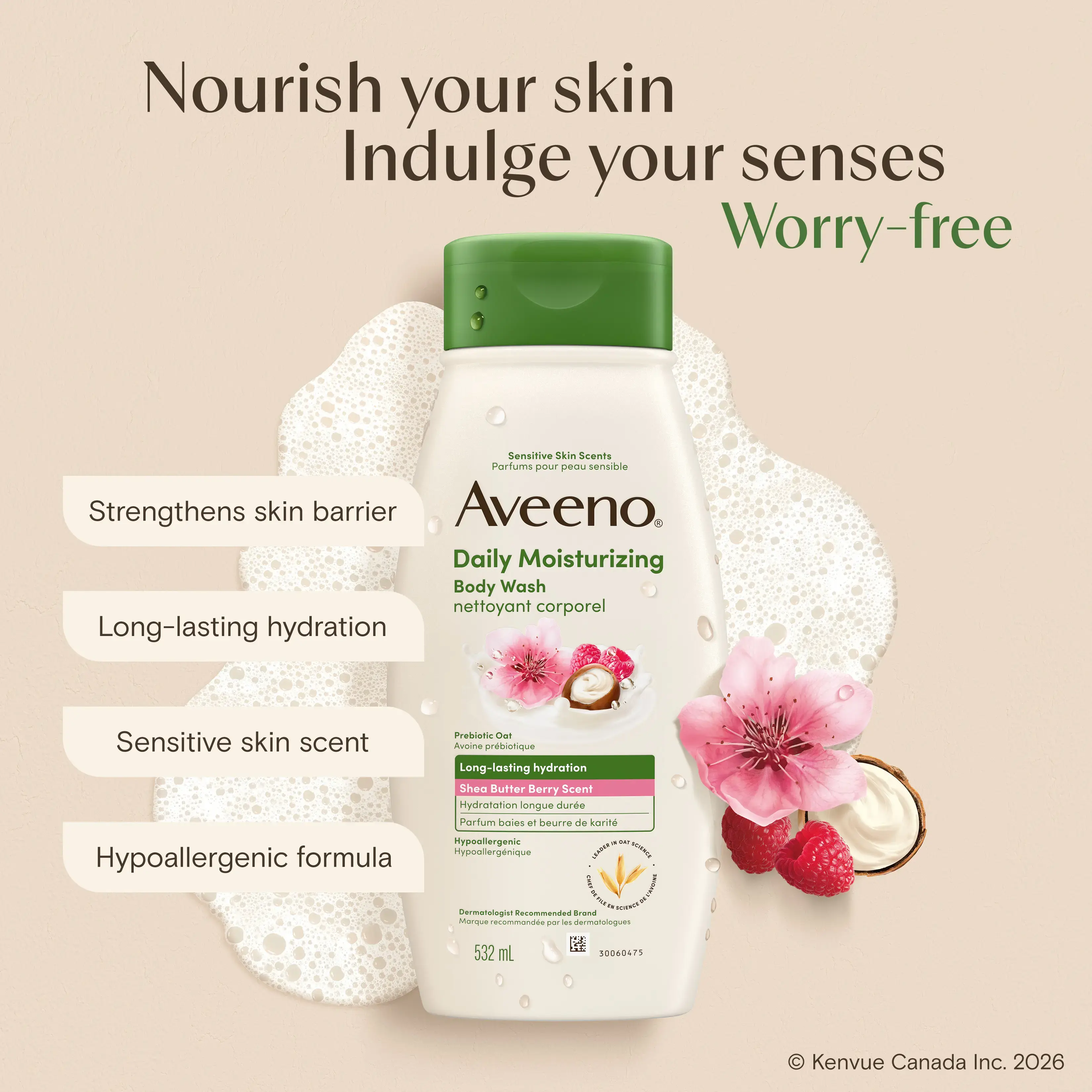 AVEENO Daily Moisturizing™ Body Wash Shea Butter Berry Scent