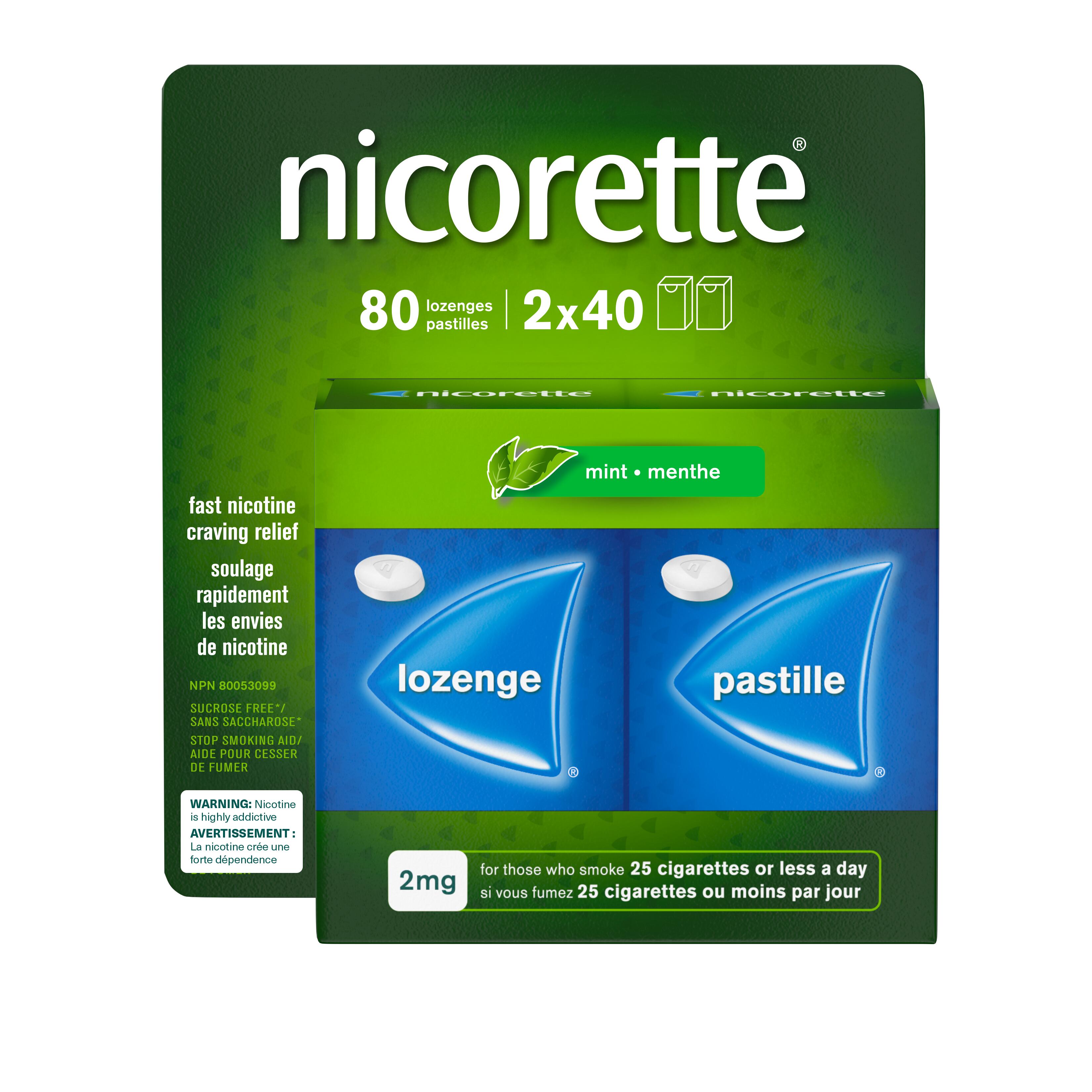 Nicorette Nicotine Lozenge, mint, 80 lozenges, 2mg