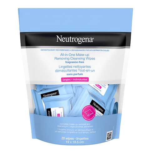 Neutrogena All-in-One Make-up Removing Cleansing Wipes Singles in Fragrance Free Package