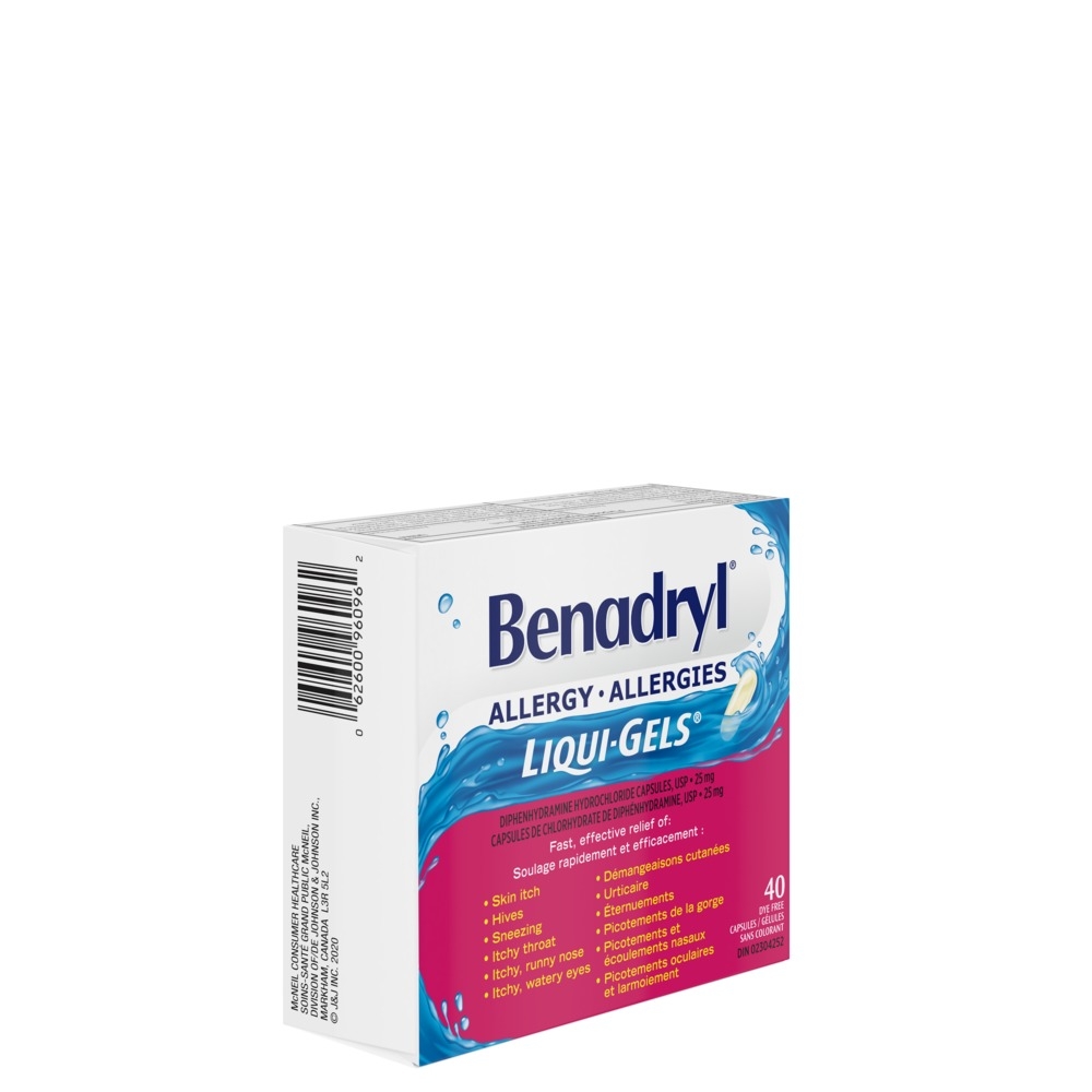 Benadryl's Allergy Medicine Liqui-Gels Box