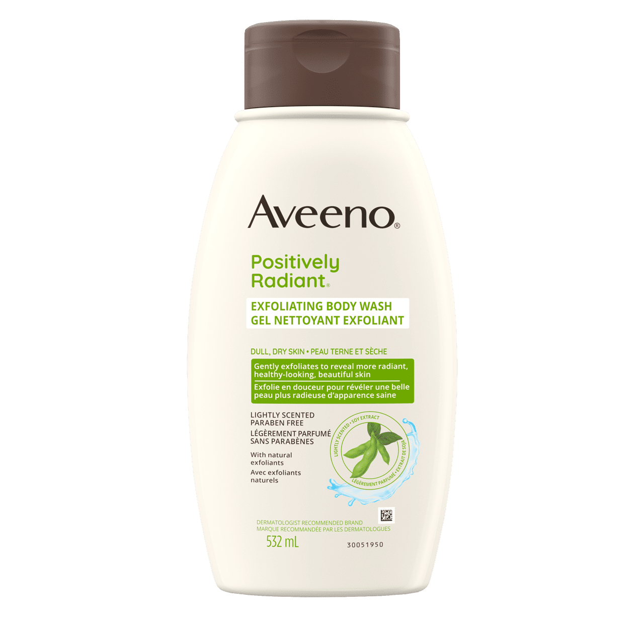 Front Shot of AVEENO® Positively Radiant Exfoliating Body Wash