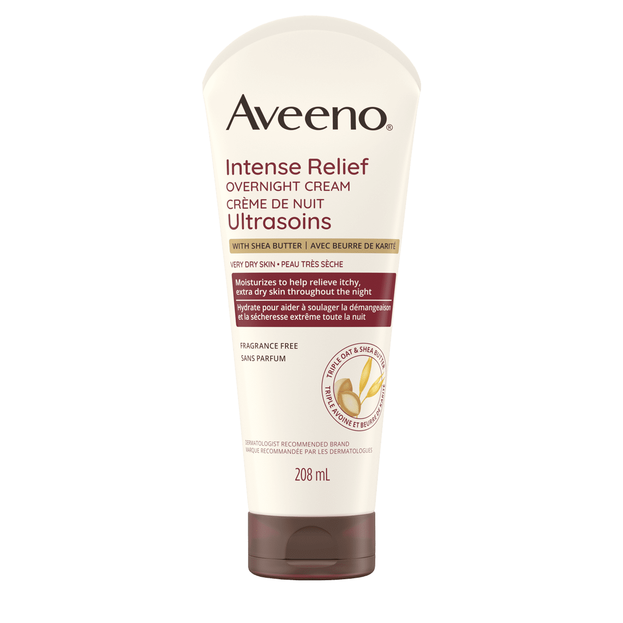 Panneau avant du tube de la crème de nuit Ultrasoins AVEENO®