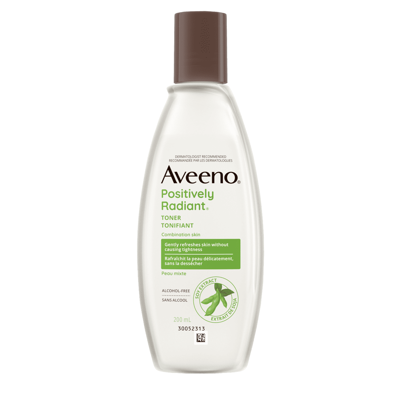 Panneau avant du flacon du tonifiant AVEENO® Positively Radiant