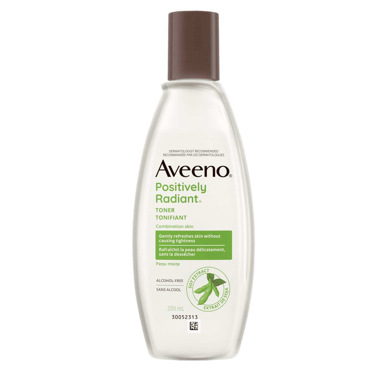 Panneau avant du flacon du tonifiant AVEENO® Positively Radiant