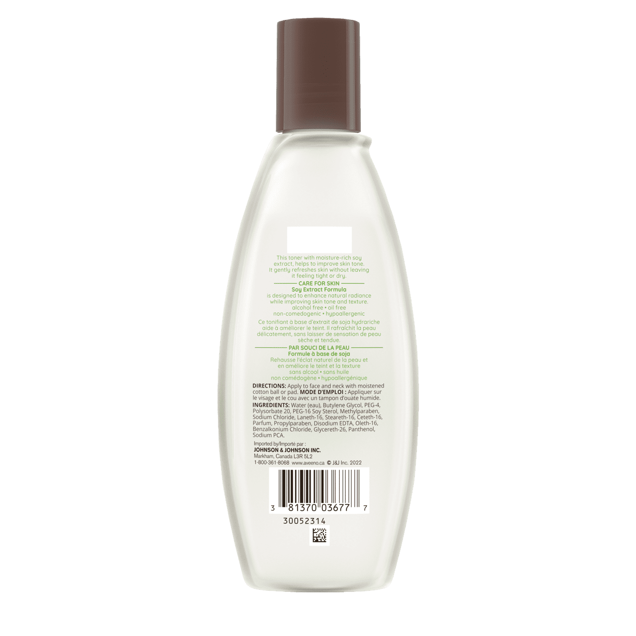 Panneau arrière du flacon du tonifiant AVEENO® Positively Radiant