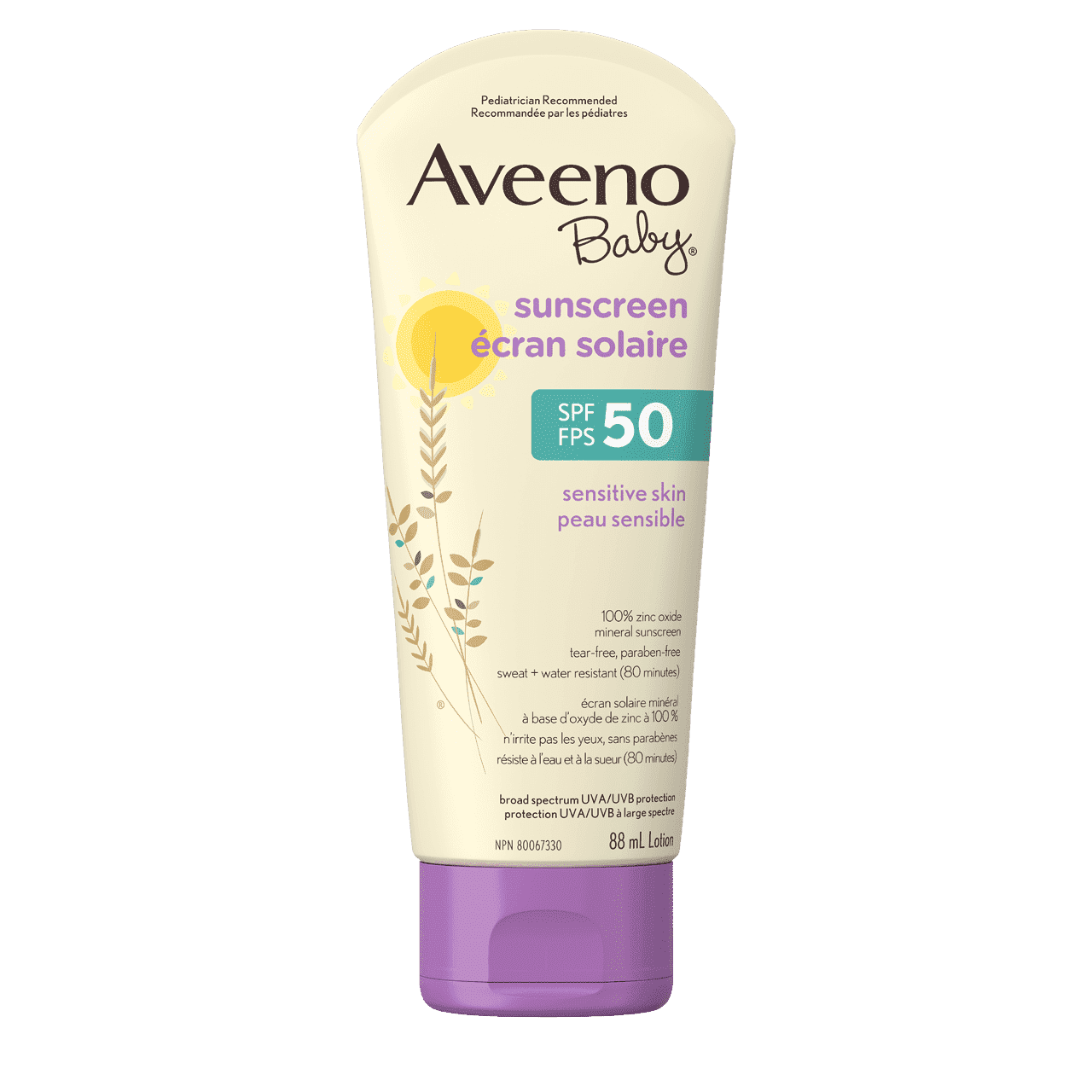 AVEENO® BABY Mineral Sunscreen SPF 50, Sensitive Skin, 88ml lotion