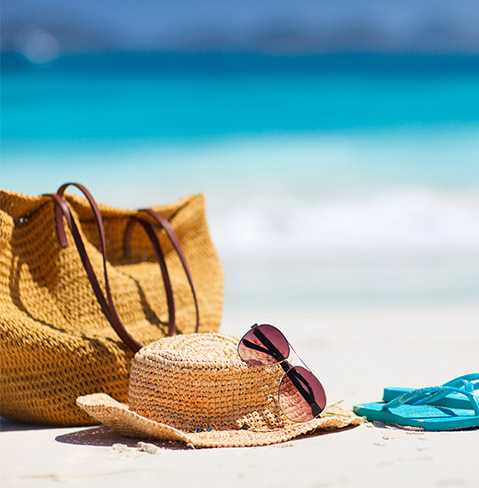 Image of a sunhat for sun protection on the beach.