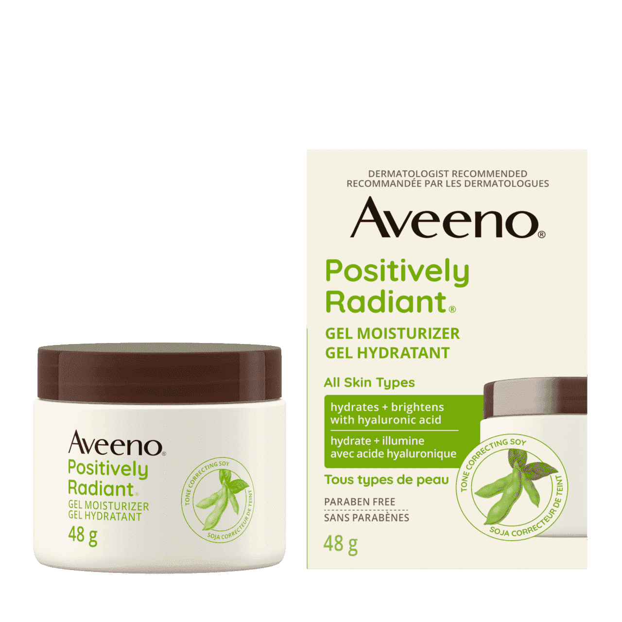Pot de 48 g du gel hydratant AVEENO® Positively Radiant®