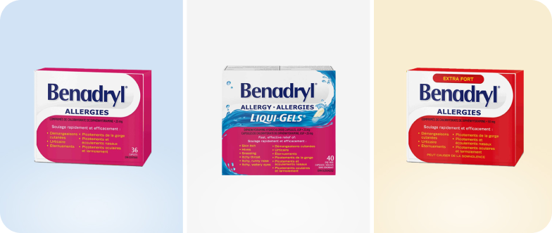 Un groupe de produits Benadryl