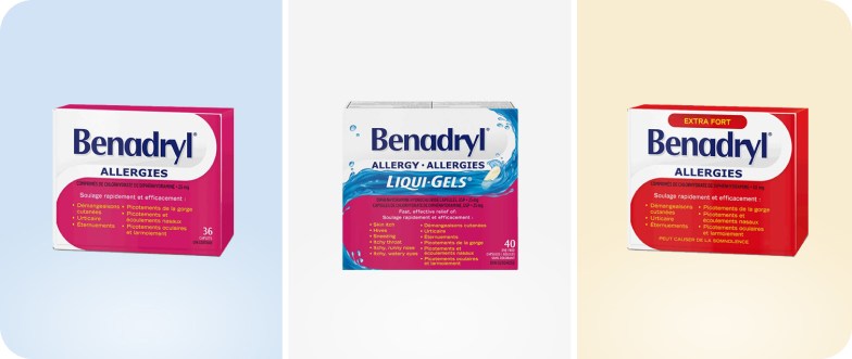Un groupe de produits Benadryl