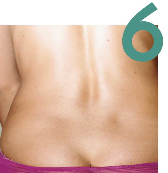 Lower back with the number six