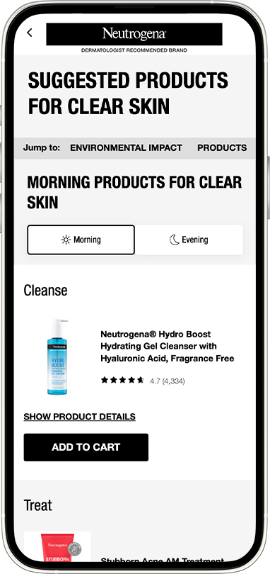 Image qui montre la dernière étape consistant à recevoir une évaluation cutanée à l’aide de l’application Neutrogena Peau360