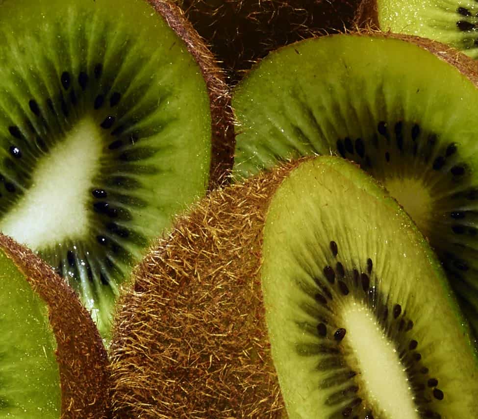 close up of half kiwi fruit