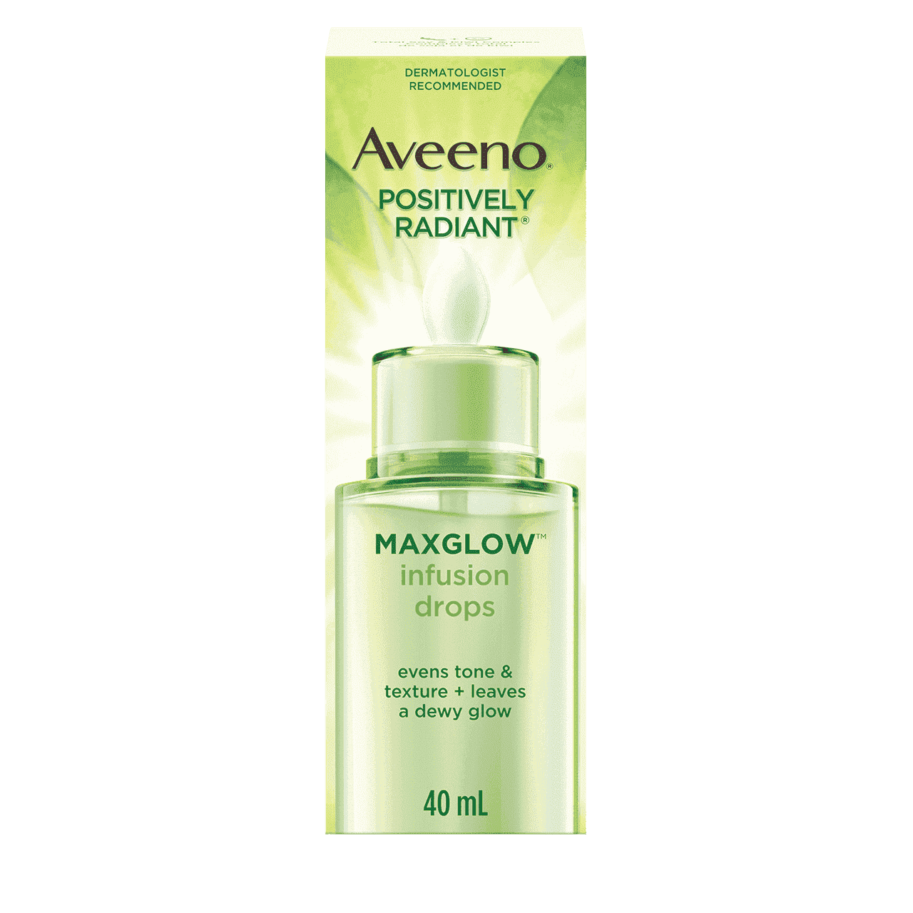 Sachet de 40 ml des gouttes infusion AVEENO® POSITIVELY RADIANT® MAXGLOWMC