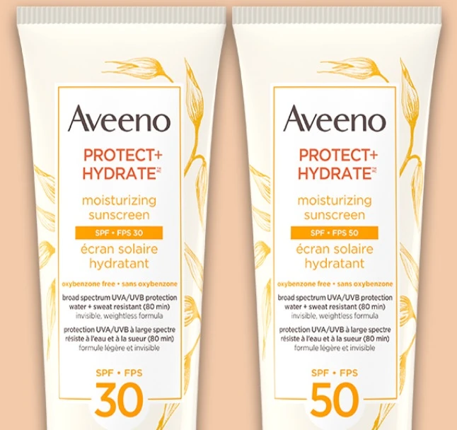 aveeno sunscreen products lineup