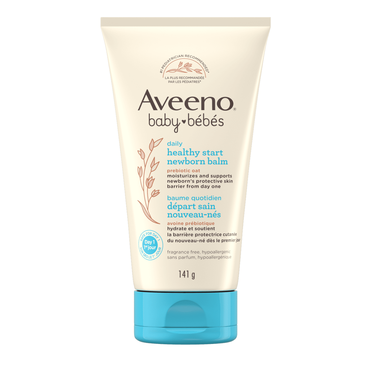 Avant du tube à presser de 141 g du baume quotidien Départ sain pour nouveau-nés AVEENO® Bébés